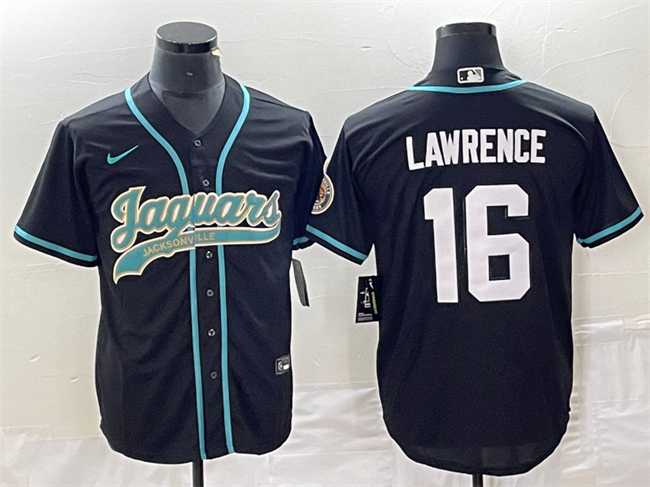 Men's Jacksonville Jaguars #16 Trevor Lawrence Black With Patch Cool Base Stitched Baseball Jersey,We sell and wholesale Men's Jacksonville Jaguars #16 Trevor Lawrence Black With Patch Cool Base Stitched Baseball Jersey on line form chian!